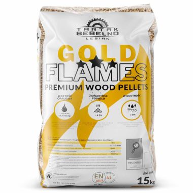 Pellet drzewny Gold Flames ENplus A1 Z DARMOWĄ DOSTAWĄ